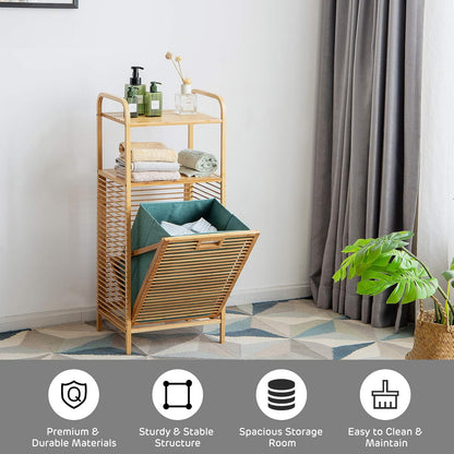 Costway Tilt Out Bamboo Shelf