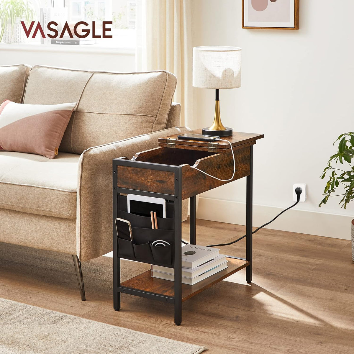 VASAGLE Side Table, Folding Table