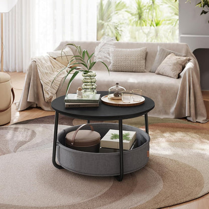 VASAGLE Round Coffee Table LCT244W10