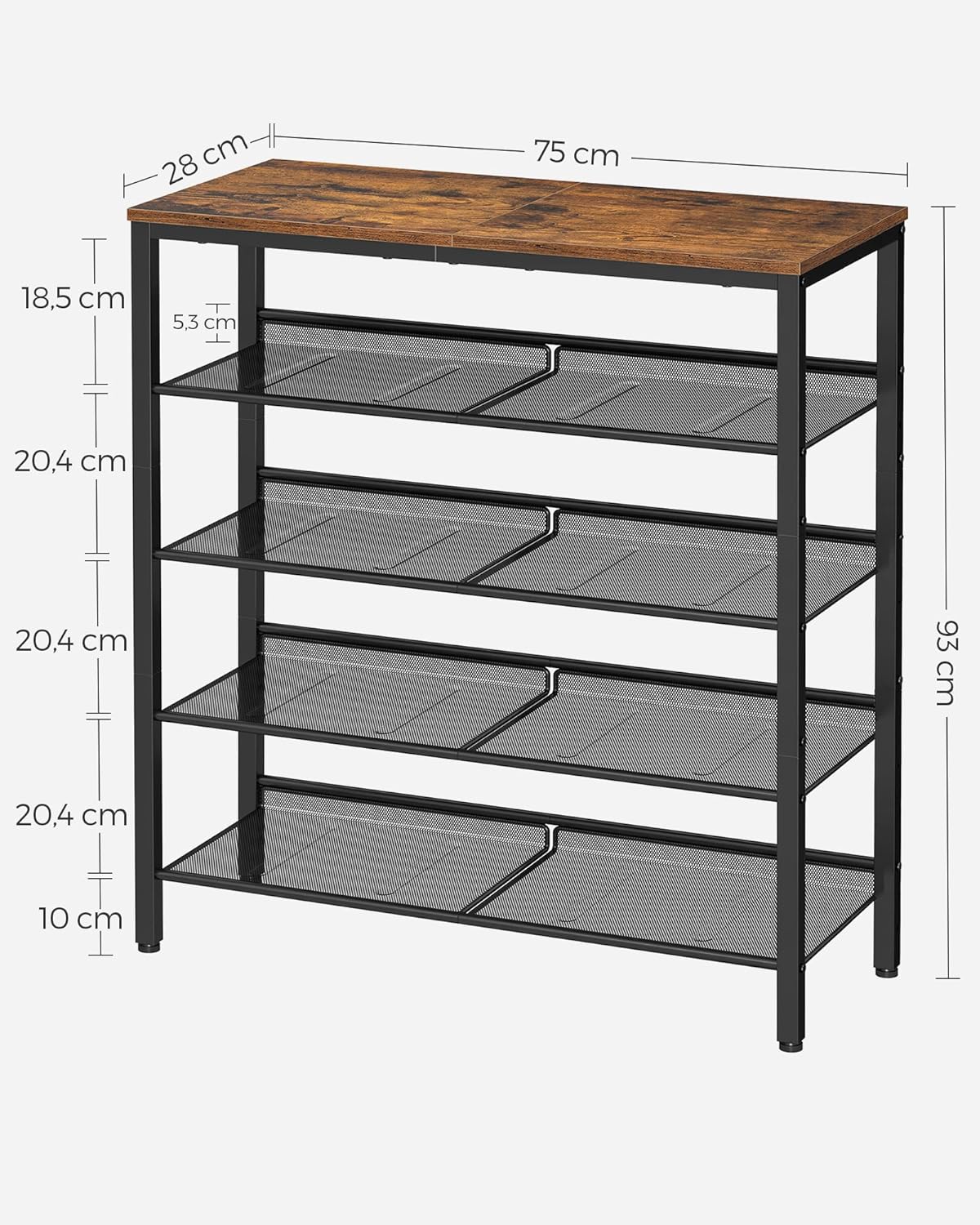 VASAGLE Shoe Rack LBS038B01