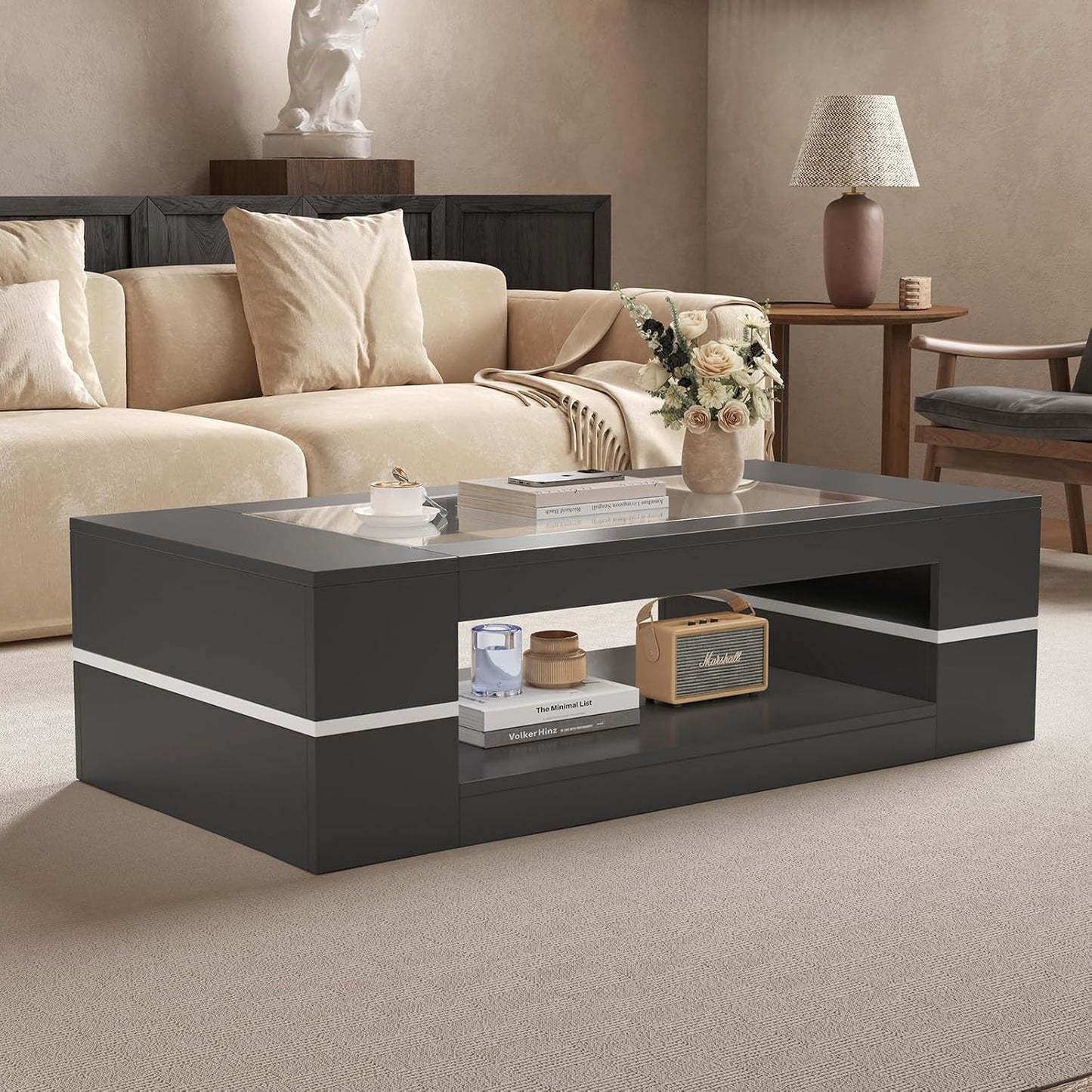 Modern Stylish Coffee Table with Glass Top