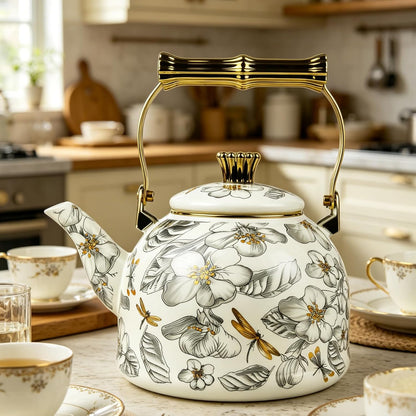 Vintage Enamel Tea Kettle