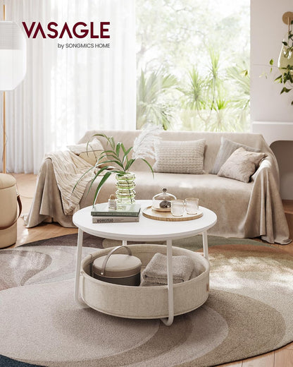 VASAGLE Round Coffee Table LCT244W10