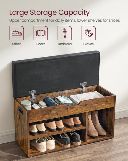 VASAGLE Shoe Bench with Cushion LHS30BX