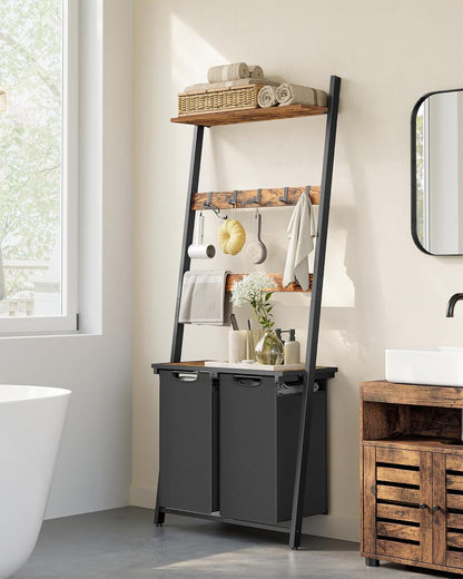 VASAGLE Laundry Basket with Towel Ladder BLH221B01