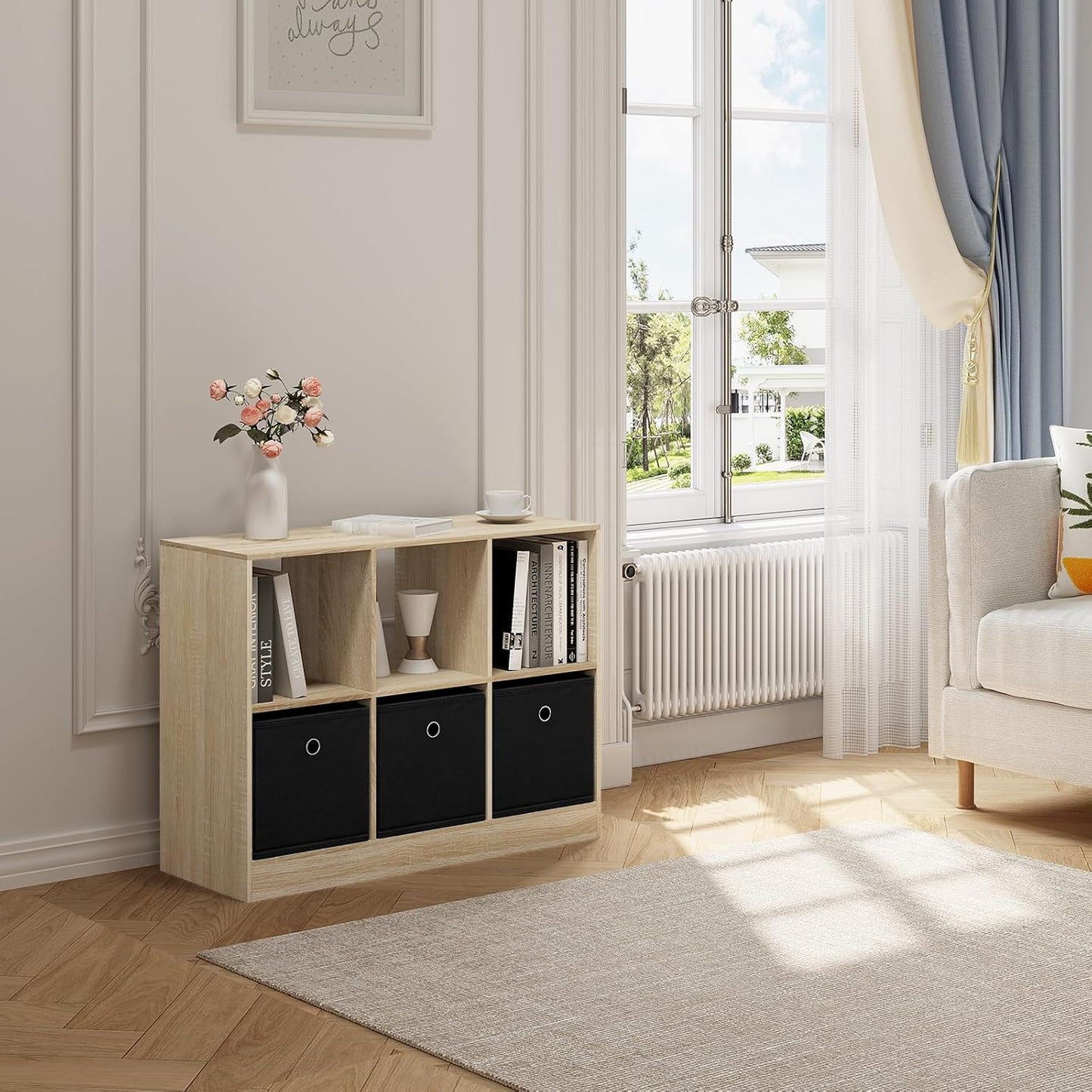 WOLTU Bookcase with 6 Cubes (SK033HEI)