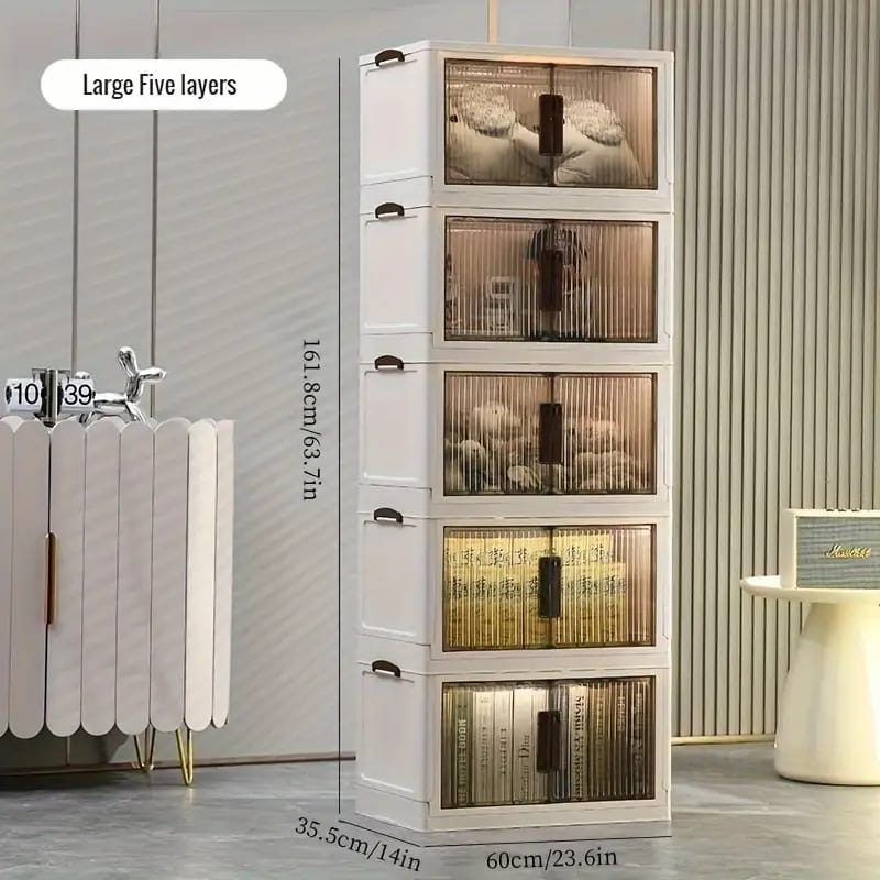 Foldable Plastic Storage Container Cabinet