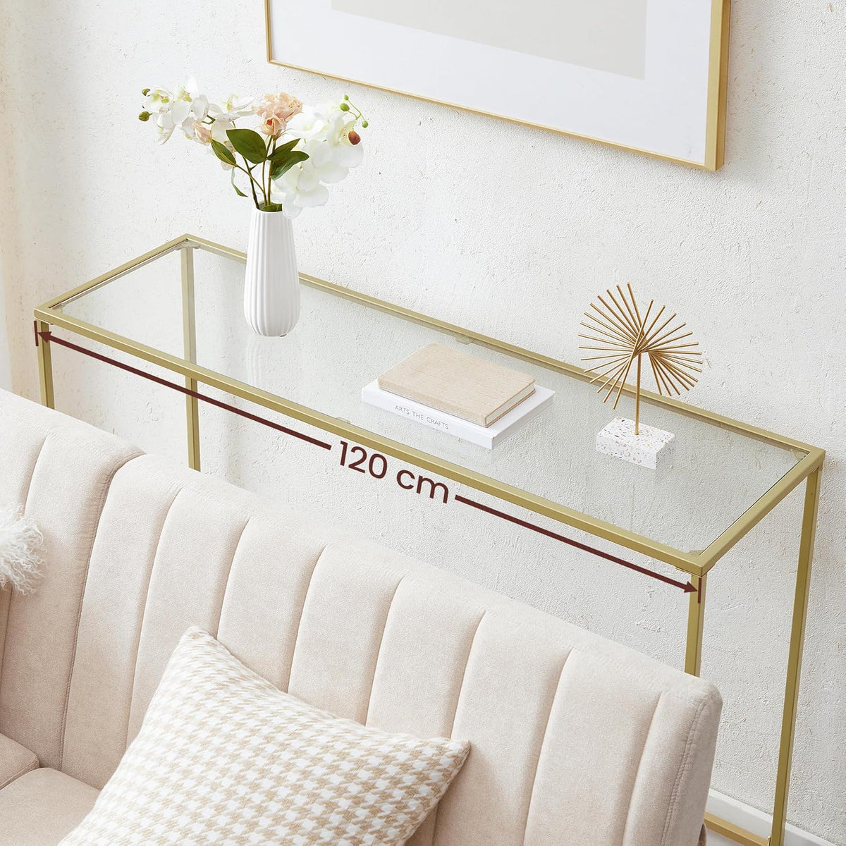 VASAGLE Console table tempered glass table top LGT036A01