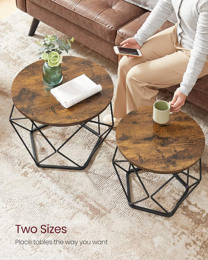VASAGLE Small Coffee Table Set of 2