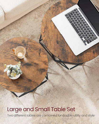 VASAGLE Small Coffee Table Set of 2