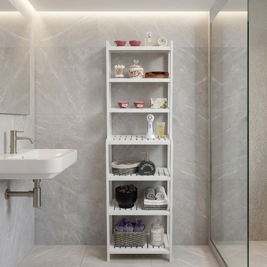 Wooden Bathroom Storage Shelf