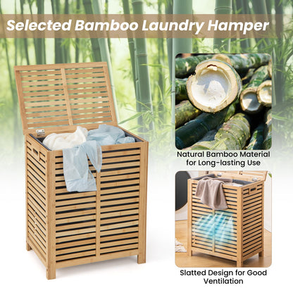 Costway Natural Bamboo Laundry Hamper