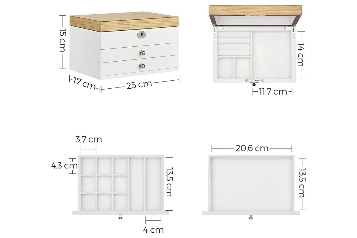 Songmics Wooden Jewelry Box JOW15WNV1