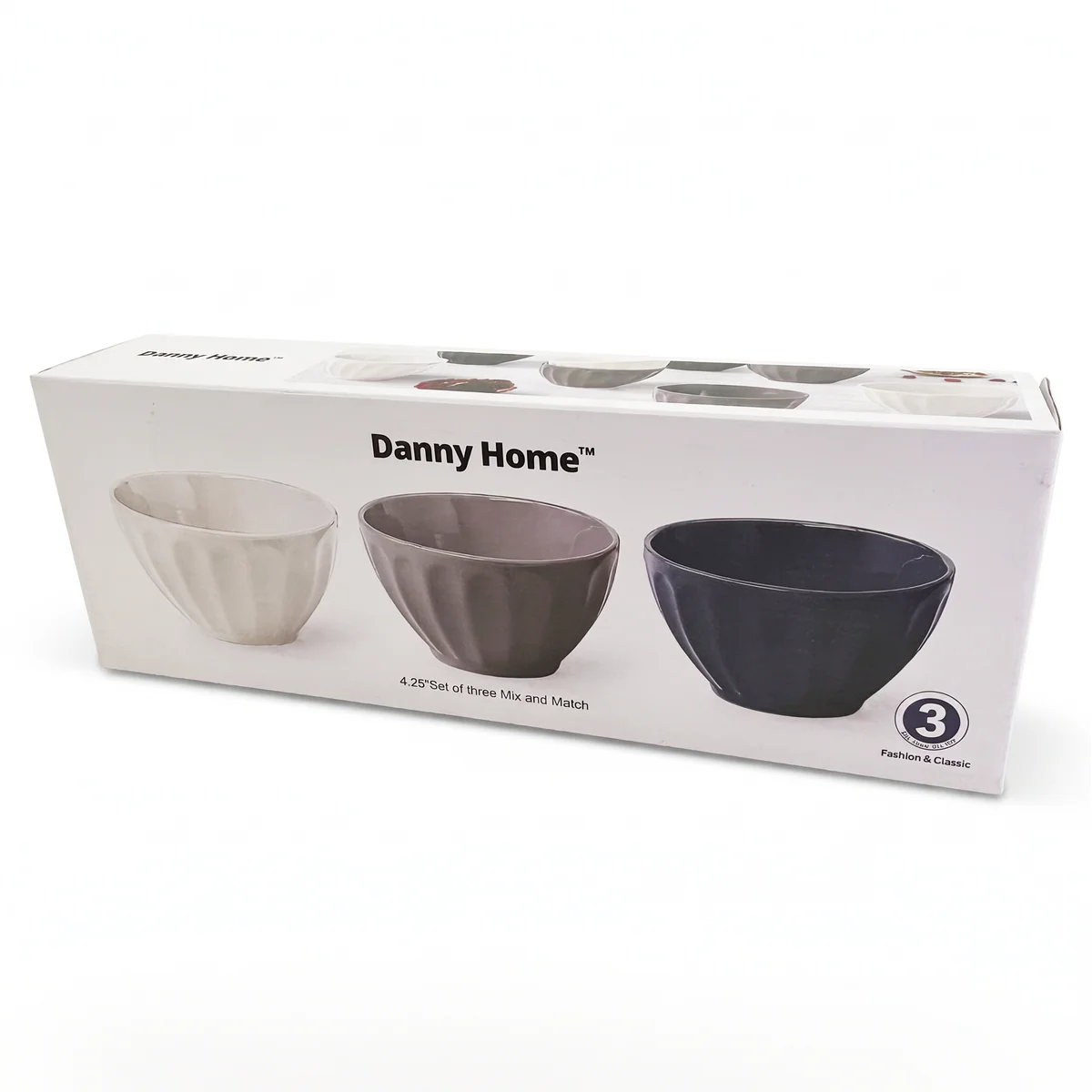 Danny Home 3-pcs Mixed color Dessert Bowl