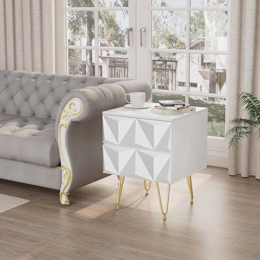 EUGAD Bedside Table with 2 Drawers