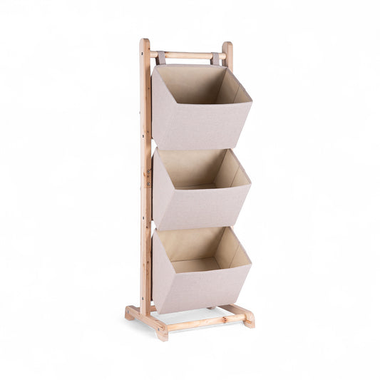Wooden Storage Basket Rack