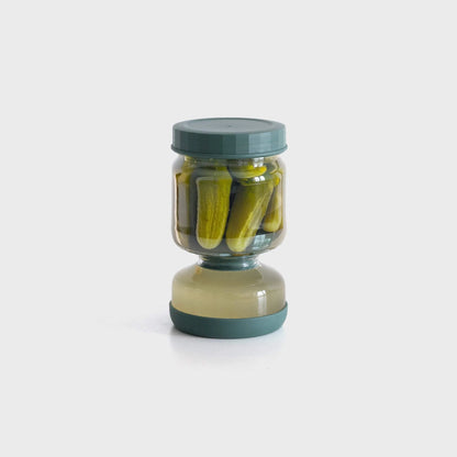 Flip-Over Glass Pickle Jar