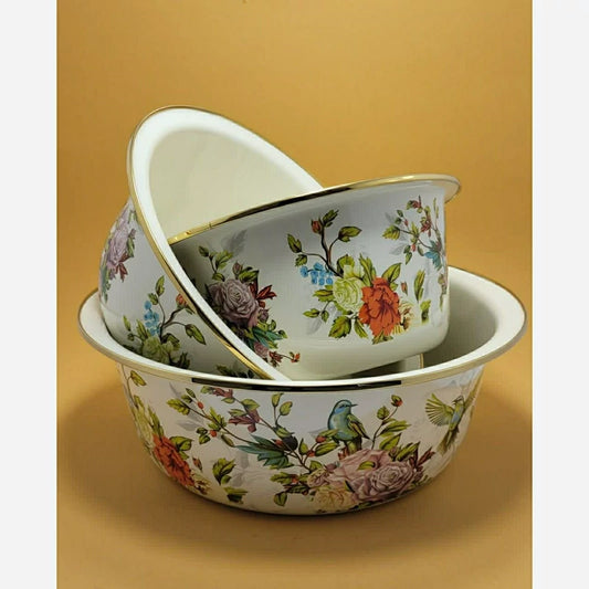 Floral Enamel Bowl