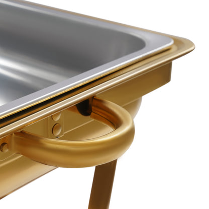 square dining stove with full gold surface