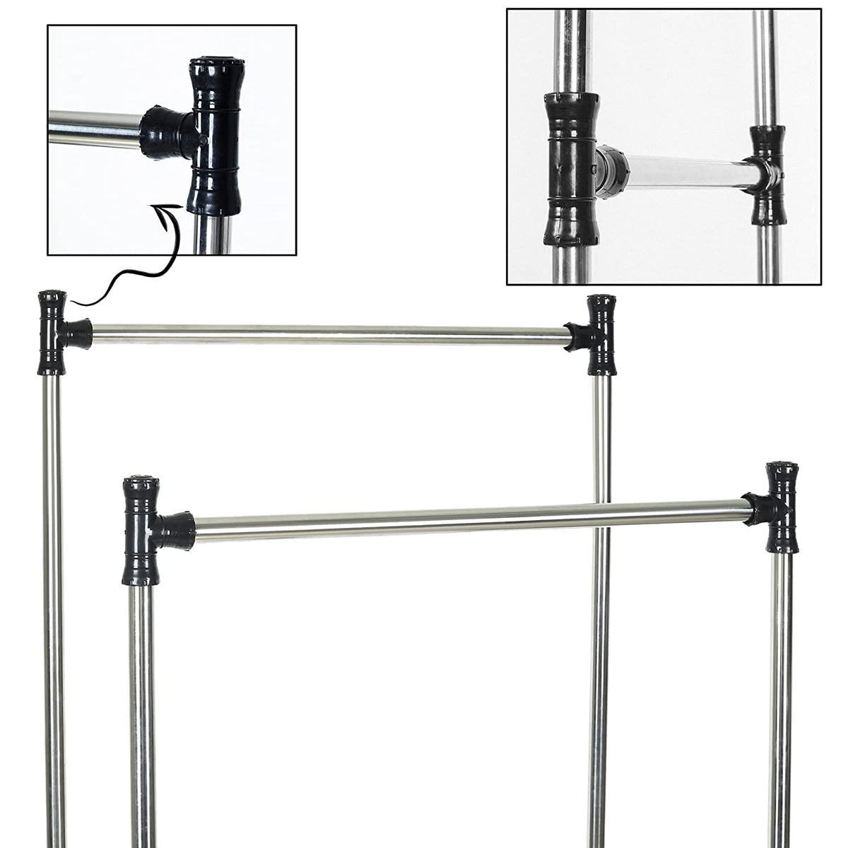 Double Pole Adjustable Clothes Rack