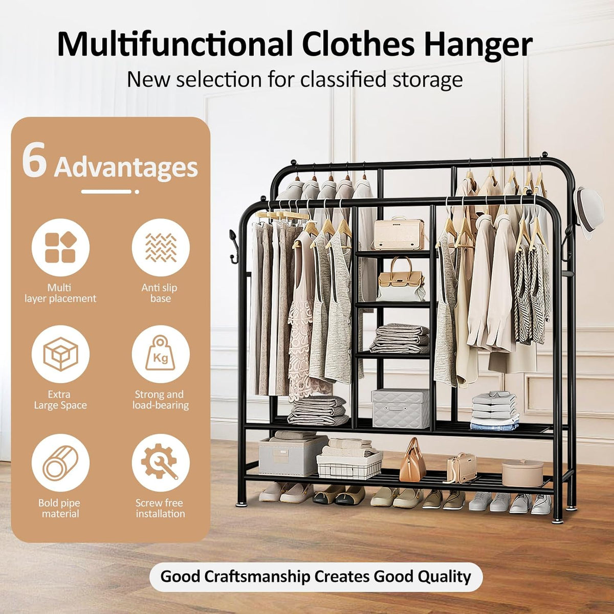 Heavy-Duty Open Wardrobe Closet