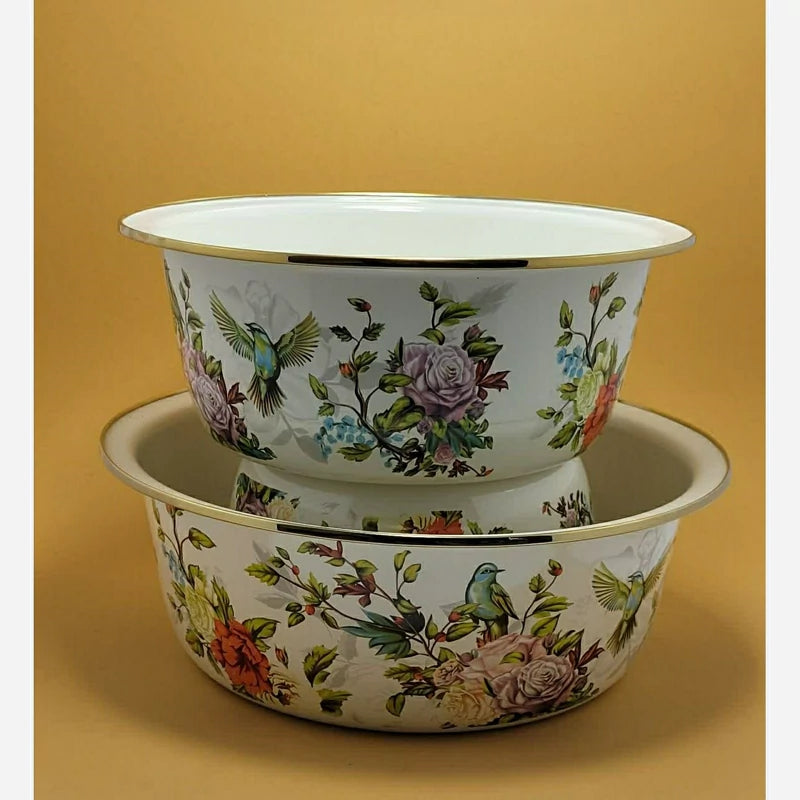 Floral Enamel Bowl