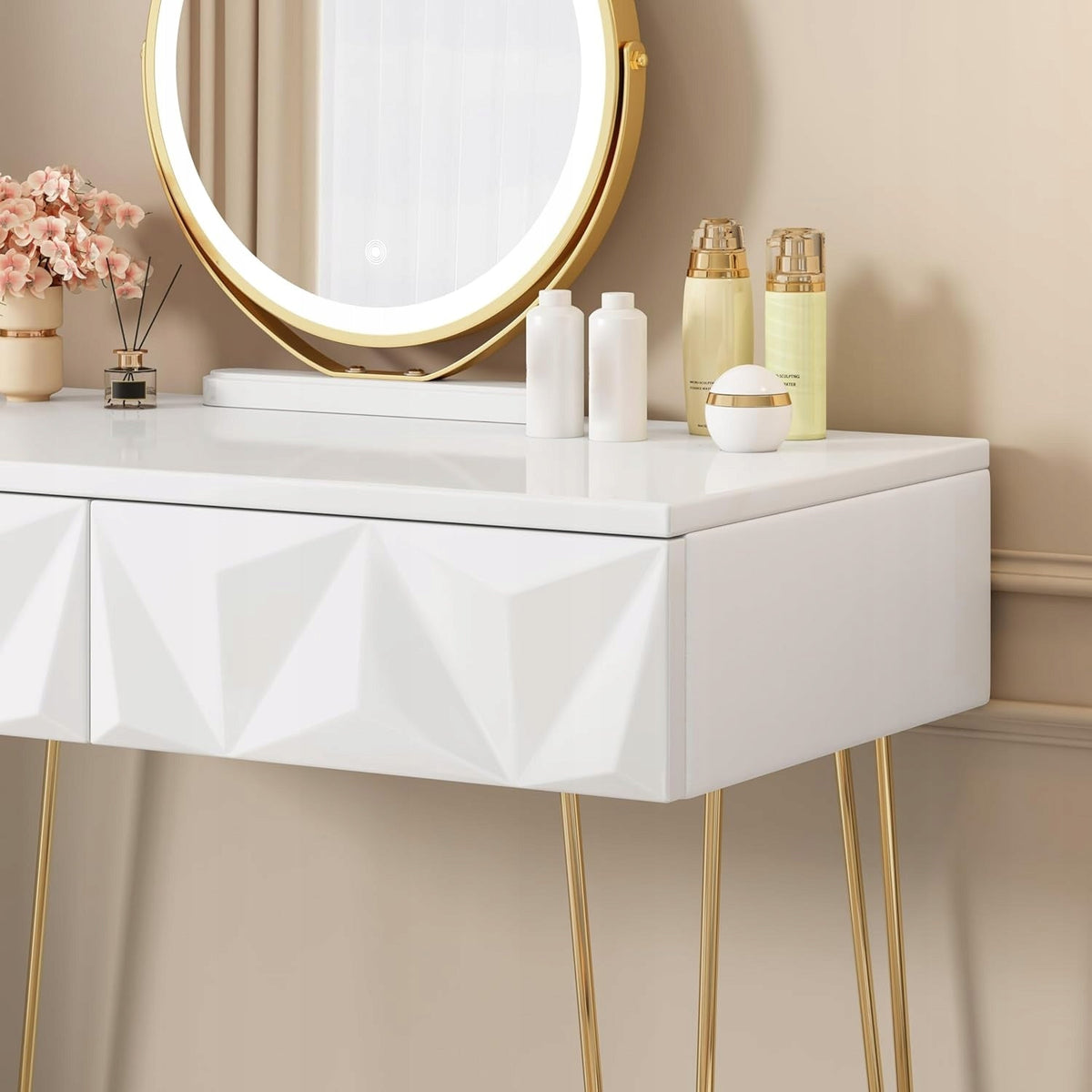 Dressing Table with LED Lighting Mirror