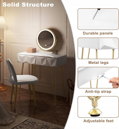 Dressing Table with LED Lighting Mirror