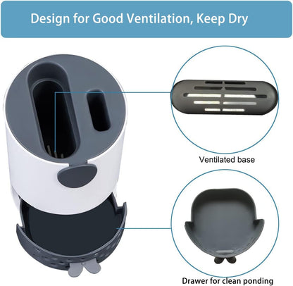 Toilet Brush with Ventilated Drying Holder