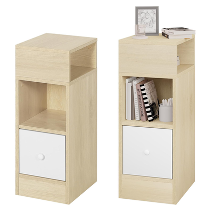 EUGAD Set of 2 Narrow Bedside Tables