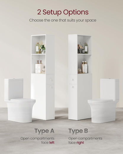 VASAGLE Slim Bathroom Storage Cabinet UBBK567T14