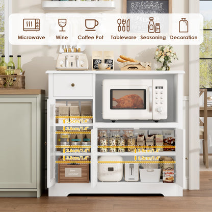 Microwave Cabinet with Hutch