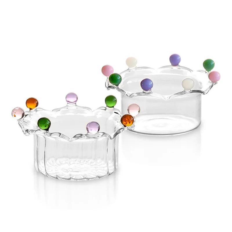Decorative Glass Dessert Bowl Set – 6 Pieces