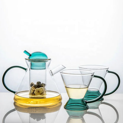 Glass Tea Set with Teapot & 6 Cups
