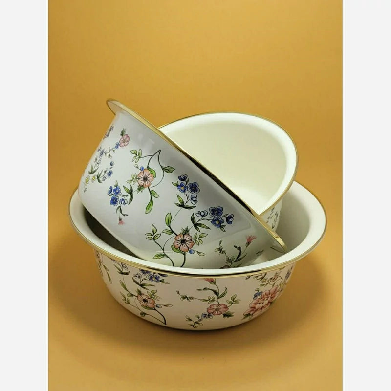 Floral Enamel Bowl