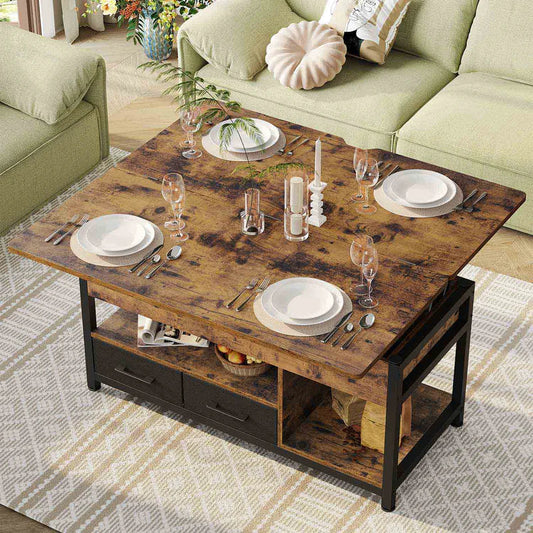 3‑in‑1 Lift‑Top Coffee Table with Storage Shelf