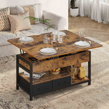 3‑in‑1 Lift‑Top Coffee Table with Storage Shelf