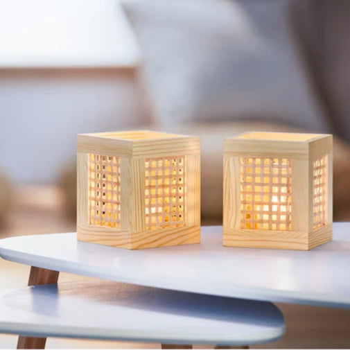 LIVARNO home Set of 2 Bamboo Tealight Holder