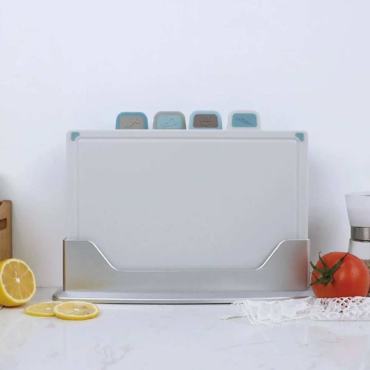 4-Piece Chopping Board Set with Storage Stand