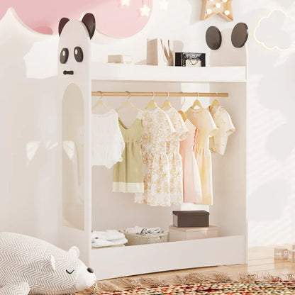 Stylish Kids Wardrobe with Mirror