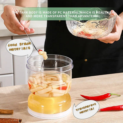 GeBe Sealed Pickle Jar With exhaust valve and timeline