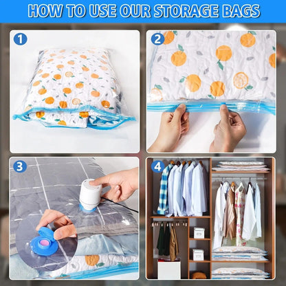 Set of 5 Vacuum Sealer Bags with Hand Pump