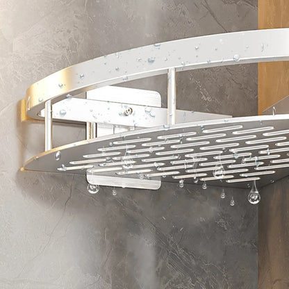 No-Drill Corner Bathroom shelf