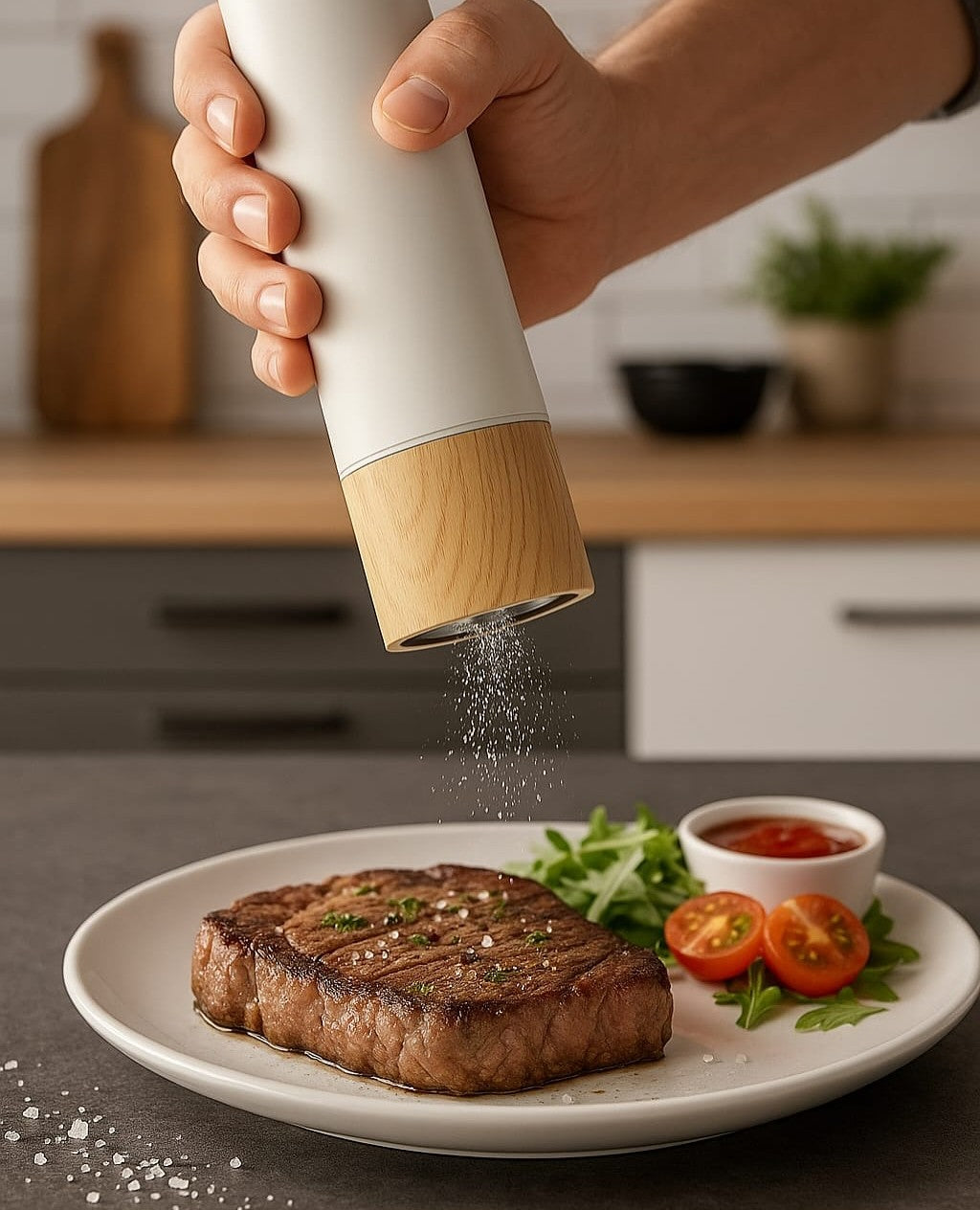 QUIGG Electric Salt & Pepper Mill Set