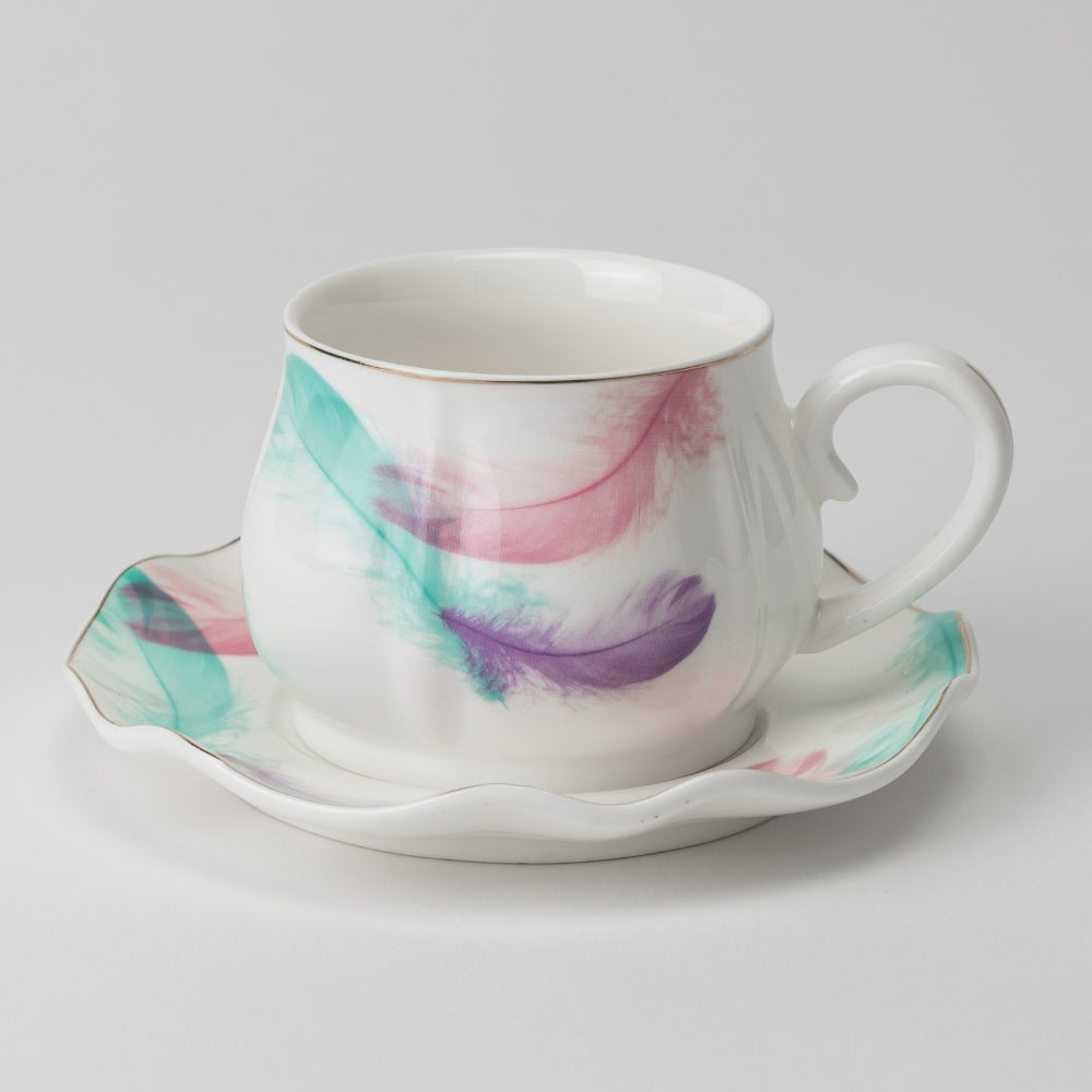 Porcelain Espresso Cup & Saucer Set of 6