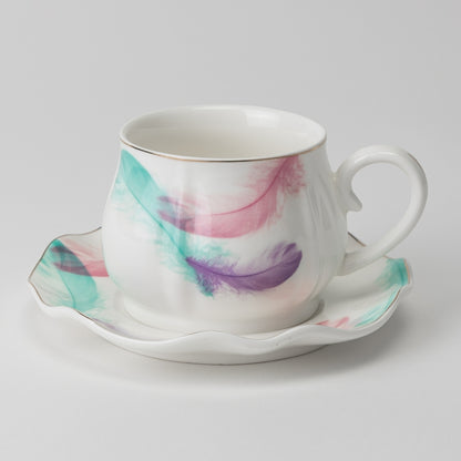 Porcelain Espresso Cup & Saucer Set of 6