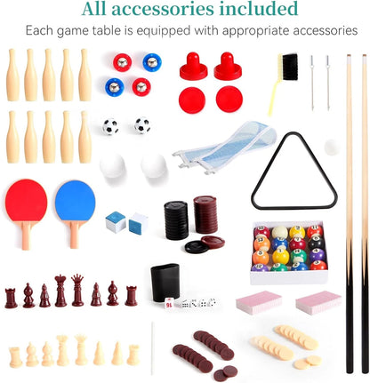 12-in-1 Combo Game Table Multi-Game Set with Accessories
