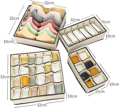 Set of 4 Foldable Bra Organiser