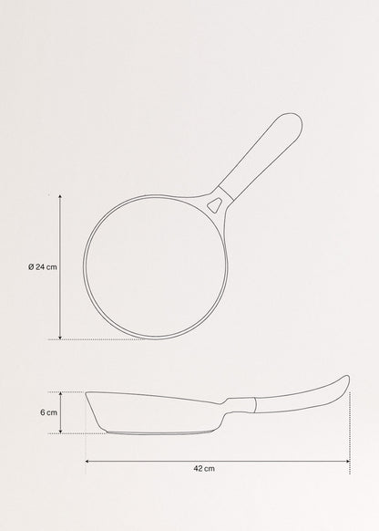 CREATE PAN STUDIO Cast Aluminium Frying Pan with Bakelite Handle